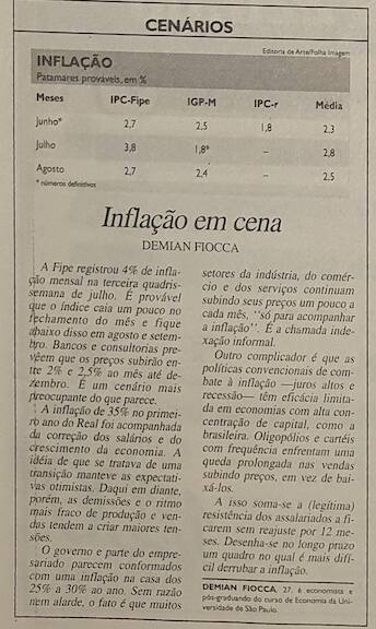 Demian Fiocca coluna Folha de São Paulo